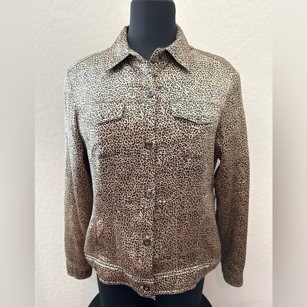 Worthington | Leopard Print Button Front Jacket S… - image 2